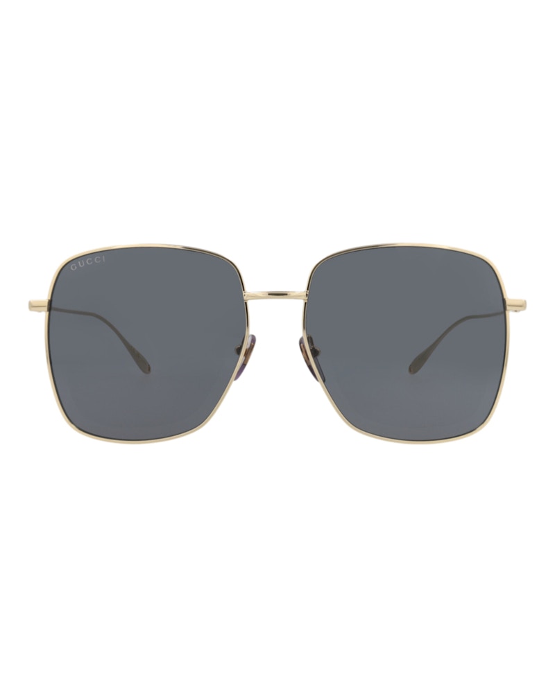 Gucci Square Rectangle Sunglasses Gold Gold Grey (GG1031S-30011783-009)