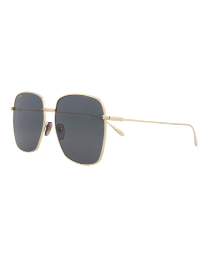 Gucci Square Rectangle Sunglasses Gold Gold Grey (GG1031S-30011783-009)