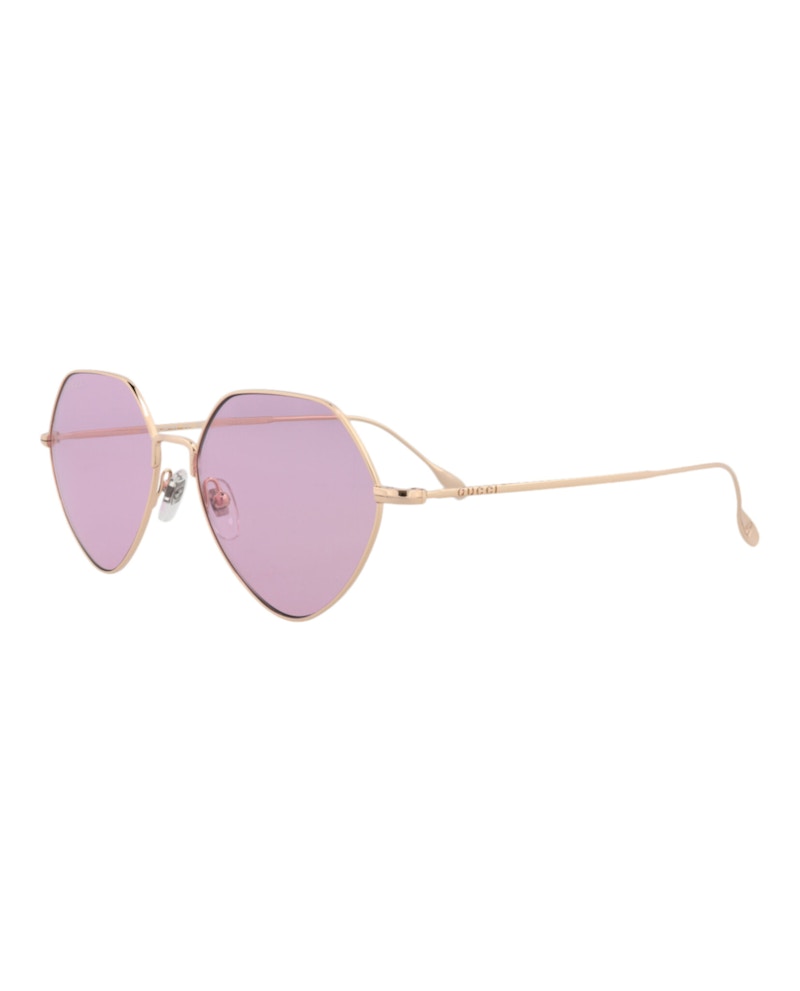 Gucci Square Rectangle Sunglasses Gold/Gold/Pink (GG1182S-30013461-004)