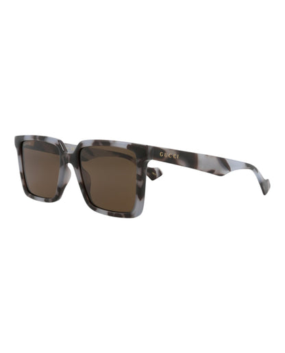 Gucci Square Rectangle Sunglasses Grey Grey Brown (GG1540S-30014817-005)