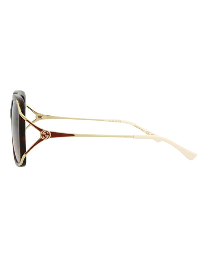 Gucci Square Rectangle Sunglasses Havana/Gold/Brown (GG0647S-30008608-002)