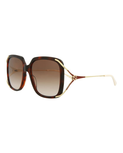 Gucci Square Rectangle Sunglasses Havana/Gold/Brown (GG0647S-30008608-002)