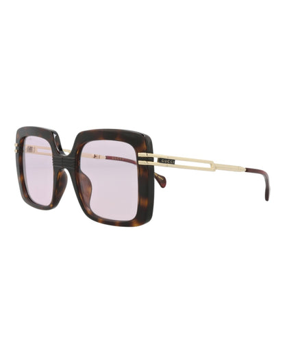 Gucci Square Rectangle Sunglasses Havana Gold Pink (GG1348S-30013935-001)