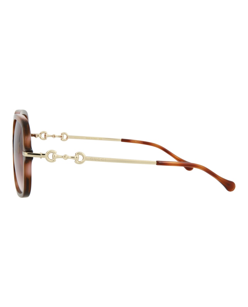 Gucci Square Rectangle Sunglasses Havana/Gold/Red (GG0884SA-30010333-003)