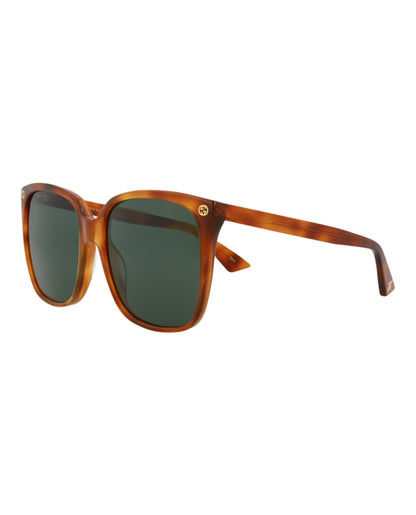 Gucci Square Rectangle Sunglasses Havana/Havana/Green (GG0022S-30000969-002)