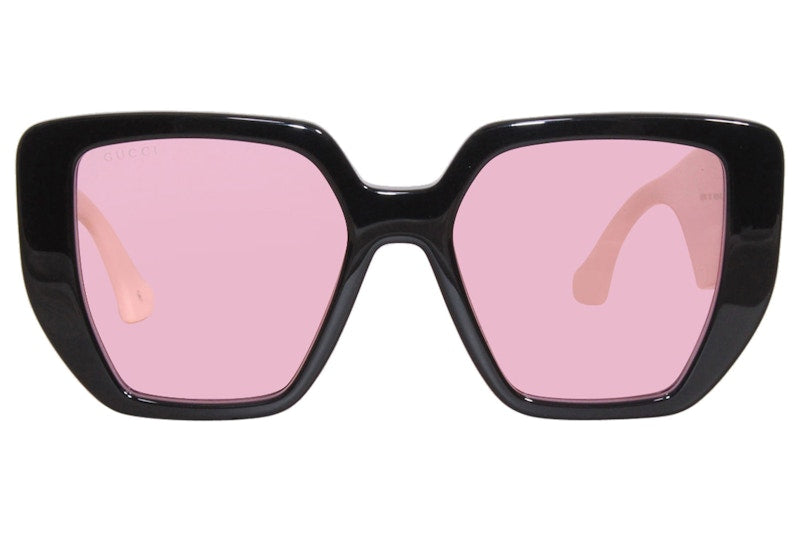Gucci Square Sunglasses Black White/Pink (GG0956S-002)