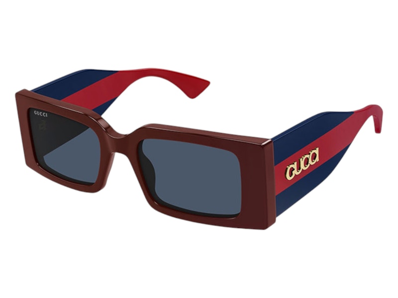 Gucci Square Sunglasses Burgundy/Blue/Red (GG1860S 003)