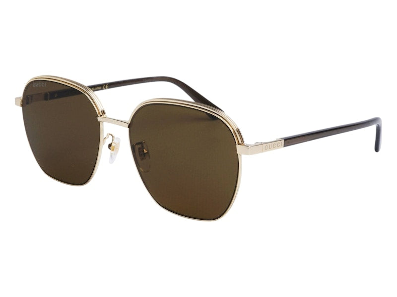 Gucci Square Sunglasses Gold Brown (GG1100SA-002-58)