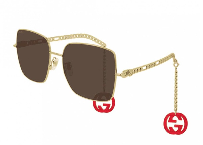 Gucci Square Sunglasses Gold (GG0724S-002-61)