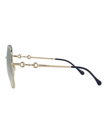 Gucci Square Sunglasses Gold/Gold/Green (GG0879S-30010269-003)