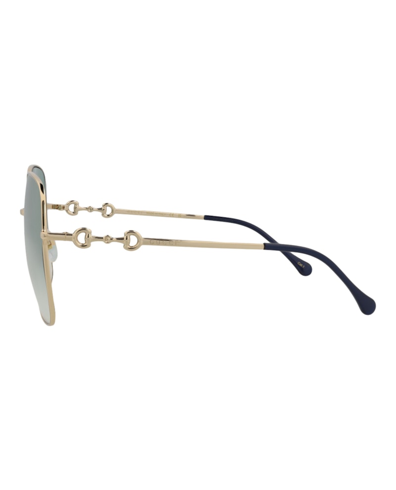 Gucci Square Sunglasses Gold/Gold/Green (GG0879S-30010269-003)