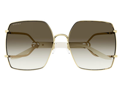 Gucci Square Sunglasses Gold Ivory Brown (GG1564SA-003-61)