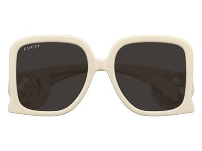 Gucci Square Sunglasses Ivory White Grey (GG1326S-009-58)