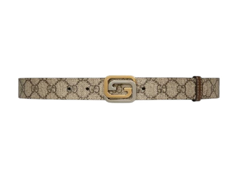 Gucci Squared Interlocking GG Supreme Reversible Belt Beige/Ebony