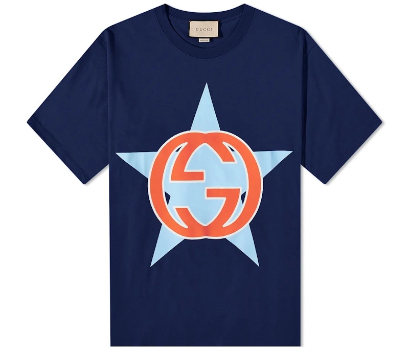 Gucci Star Interlocking GG T-shirt Navy