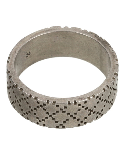 Gucci Sterling Silver Diamond Pattern Ring Silver