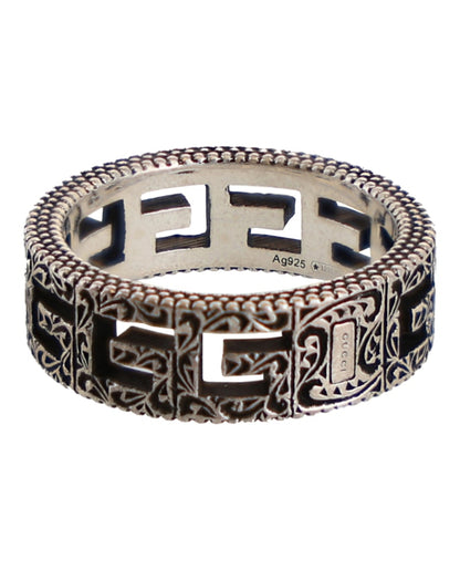 Gucci Sterling Silver G Cube Ring Silver