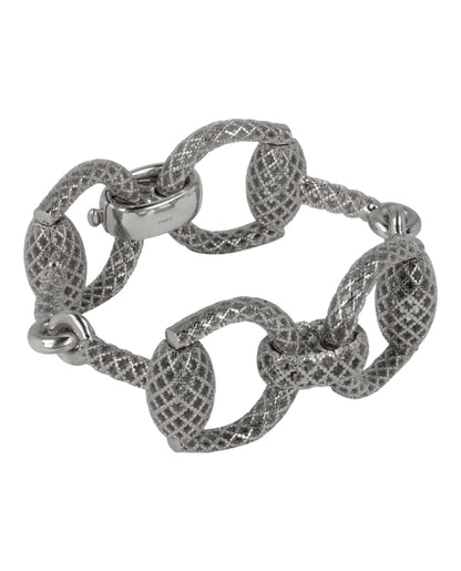Gucci Sterling Silver Horsebit Diamantissima Bracelet Silver