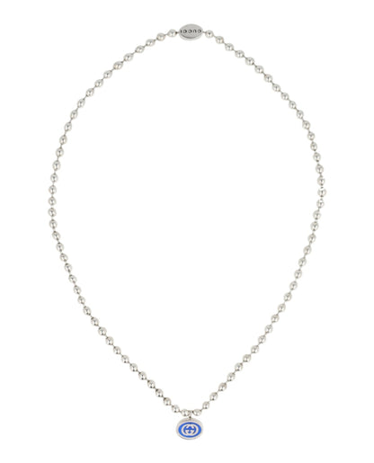 Gucci Sterling Silver Interlocking G Boule Necklace Silver