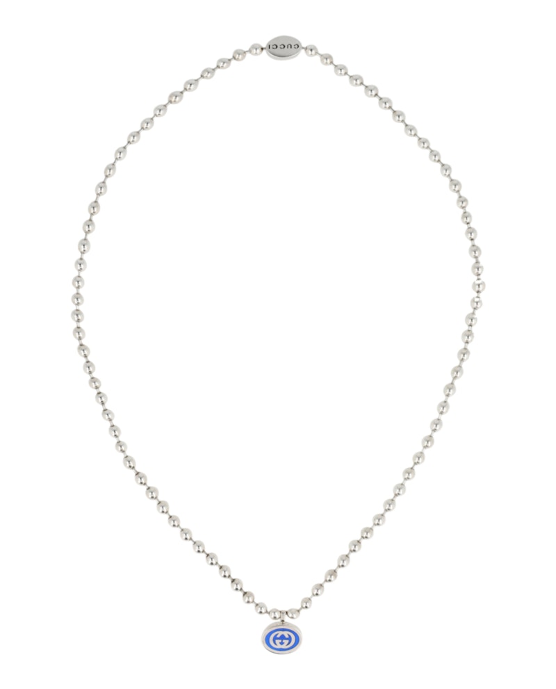 Gucci Sterling Silver Interlocking G Boule Necklace Silver