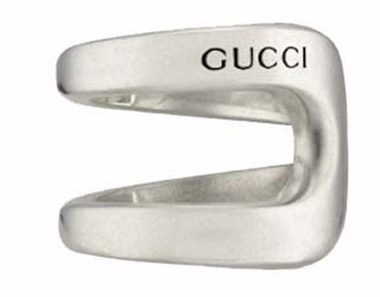 Gucci Sterling Silver Stirrup Wrapped Horsebit Ring Silver