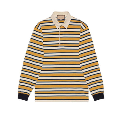 Gucci Striped Polo with Patch Yellow/Multicolor