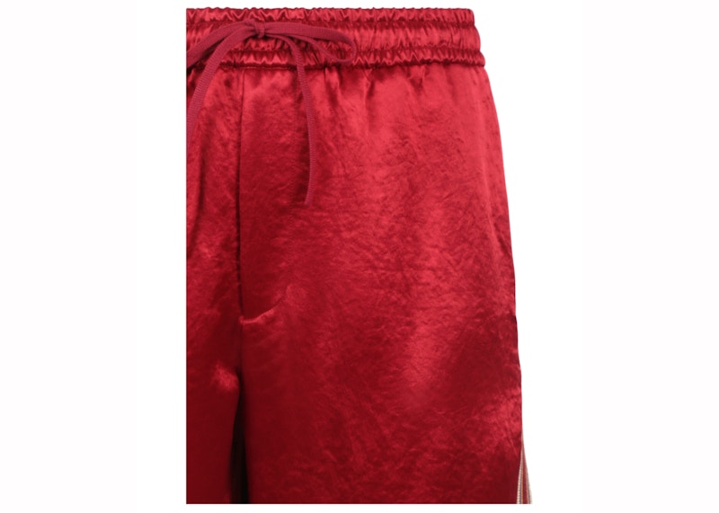 Gucci Striped Silk Bermuda Shorts Live Red