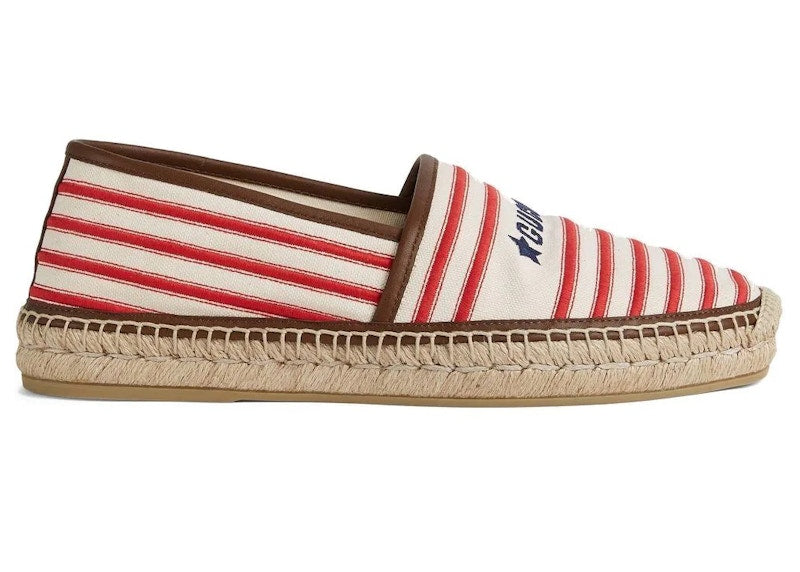Gucci Striped Star Espadrille Red White