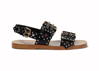 Gucci Studded Embellished Leather Sandals Black