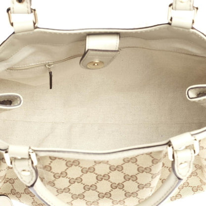Gucci Sukey Tote GG Monogram GG Leather Charm Medium Brown/White