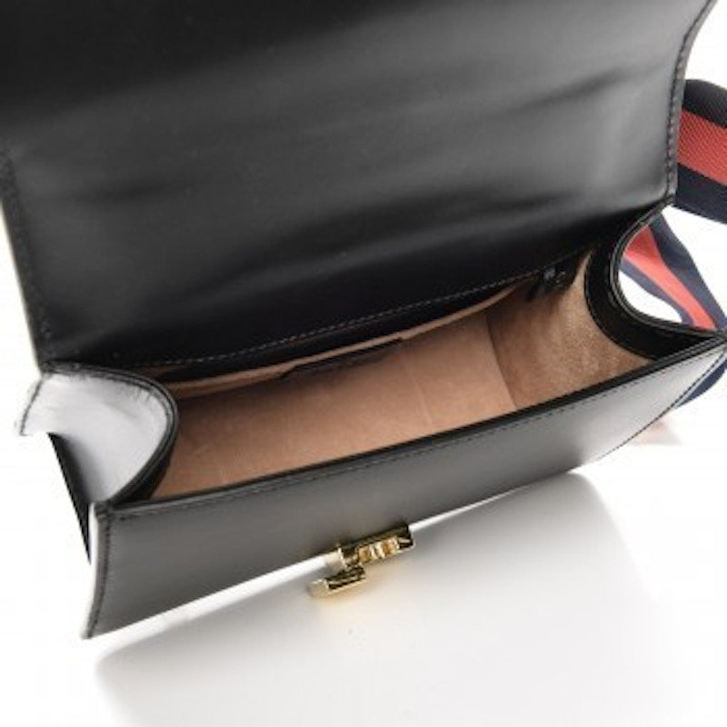 Gucci Sylvie Shoulder GG Web Stripe Mini Black/Red/Green