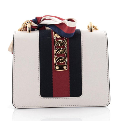 Gucci Sylvie Shoulder Bag Web Mini Off-White