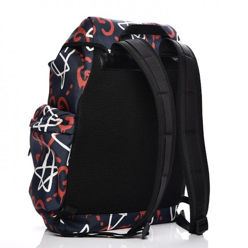 Gucci GucciGhost Techpack Backpack Graffiti Print Navy/Multicolor