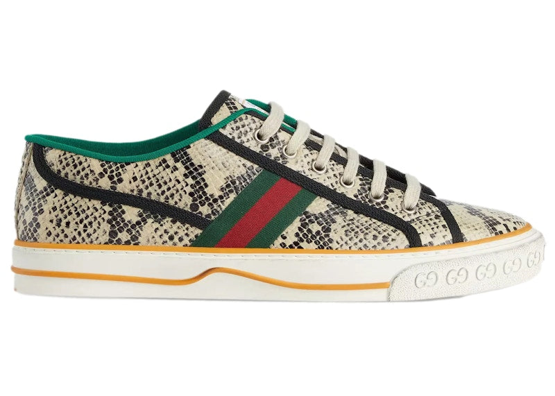 Gucci Tennis 1977 Sneaker Python Skin Beige Black