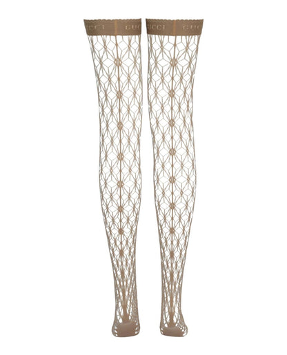Gucci Thigh-High Fishnet Socks Brown