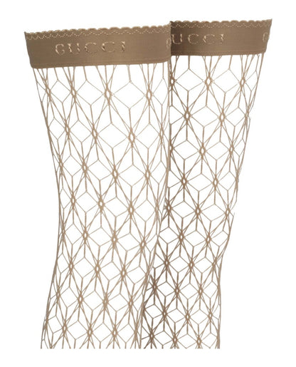 Gucci Thigh-High Fishnet Socks Brown