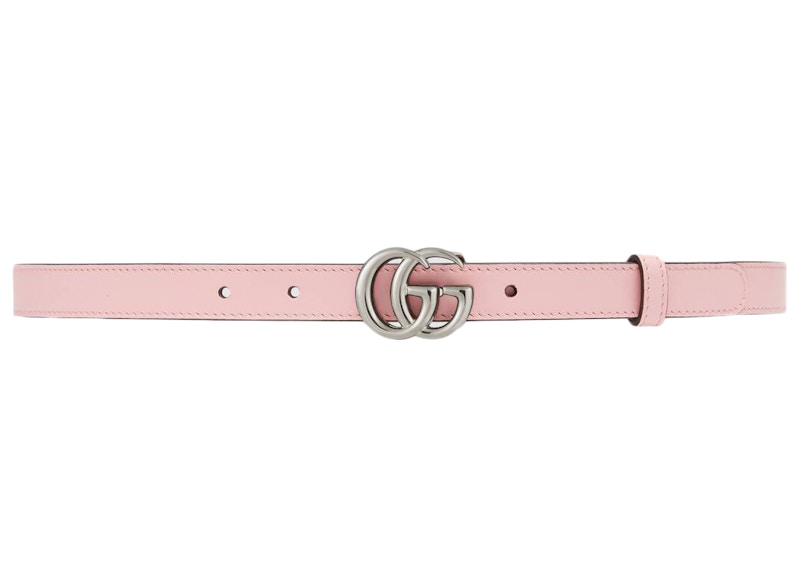 Gucci Thin Belt Double G Buckle .8 Width Pastel Pink