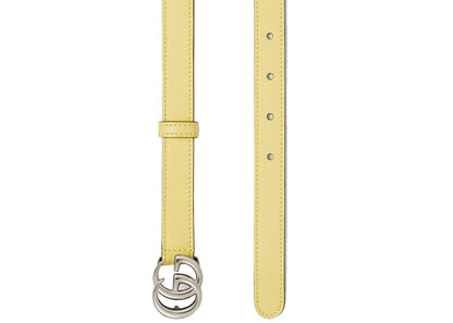 Gucci Thin Belt Double G Buckle .8 Width Pastel Yellow