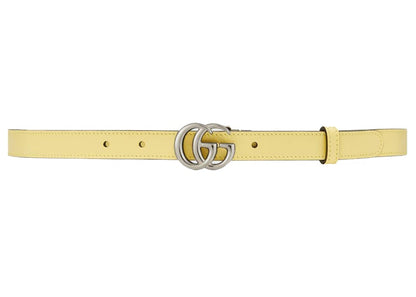 Gucci Thin Belt Double G Buckle .8 Width Pastel Yellow