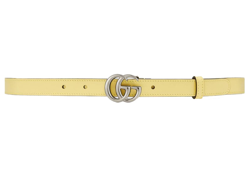 Gucci Thin Belt Double G Buckle .8 Width Pastel Yellow