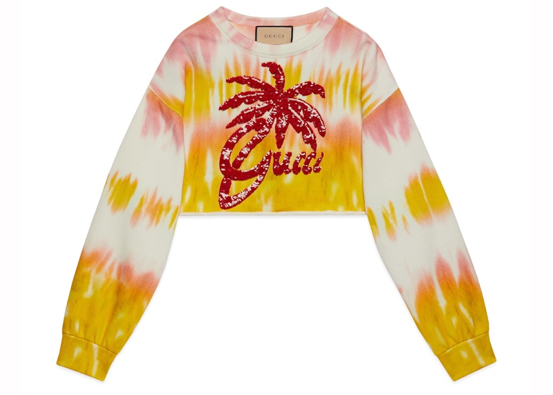 Gucci Tie Dye Cotton Jersey sweatshirt Yello Pink White