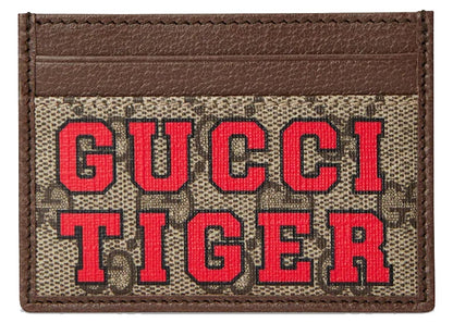 Gucci Tiger Card Case Beige/Ebony