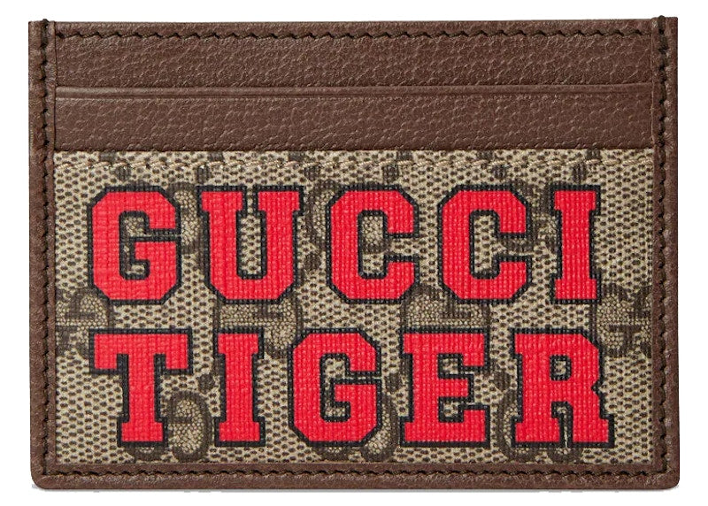 Gucci Tiger Card Case Beige/Ebony