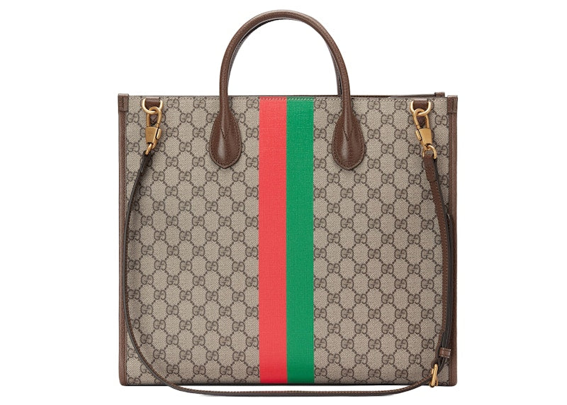 Gucci Tiger GG Medium Tote Bag Beige/Ebony