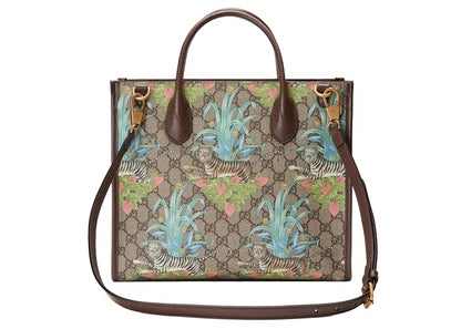 Gucci Tiger GG Small Tote Bag Beige/Ebony