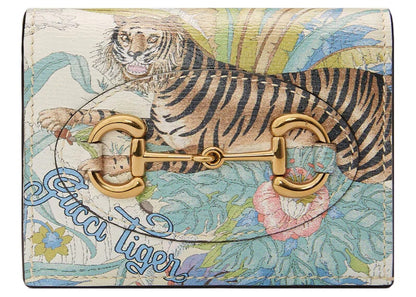 Gucci Tiger Horsebit 1955 Card Case Off White