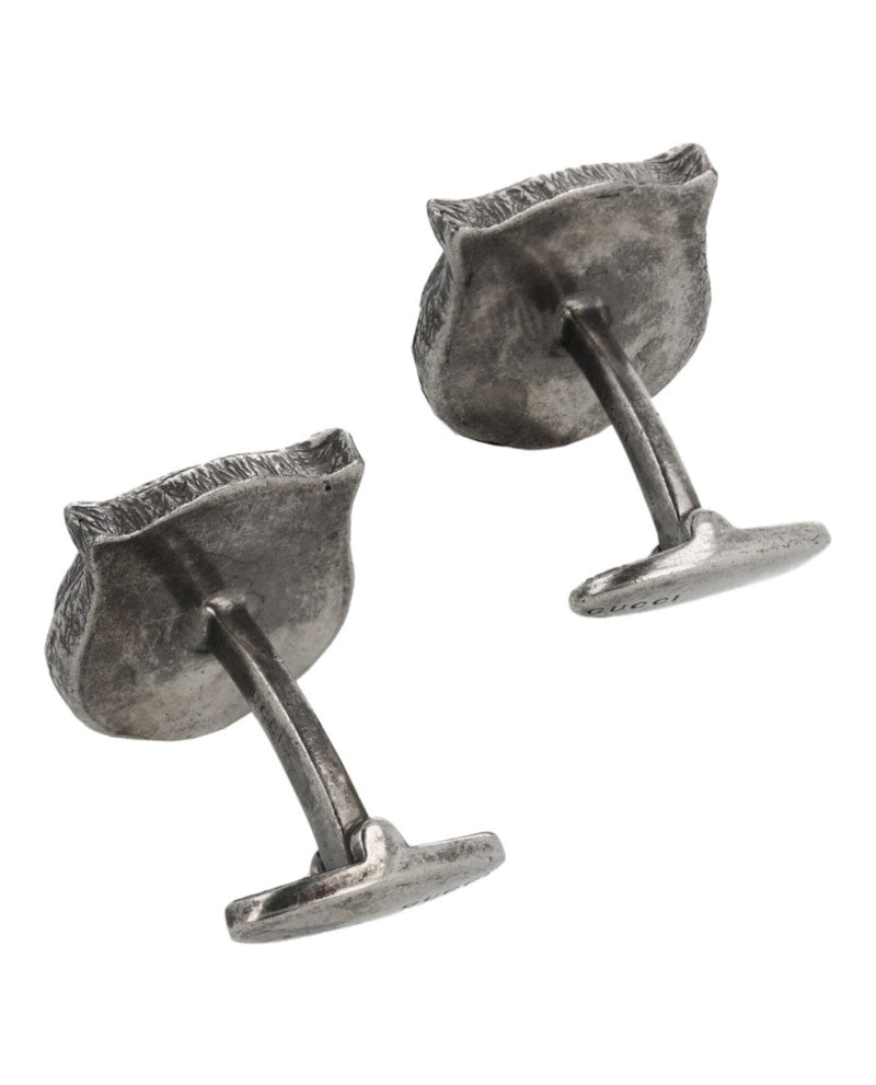 Gucci Tiger Sterling Silver Cufflinks Palladium Black Precious