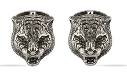 Gucci Tiger Sterling Silver Cufflinks Palladium Black Precious