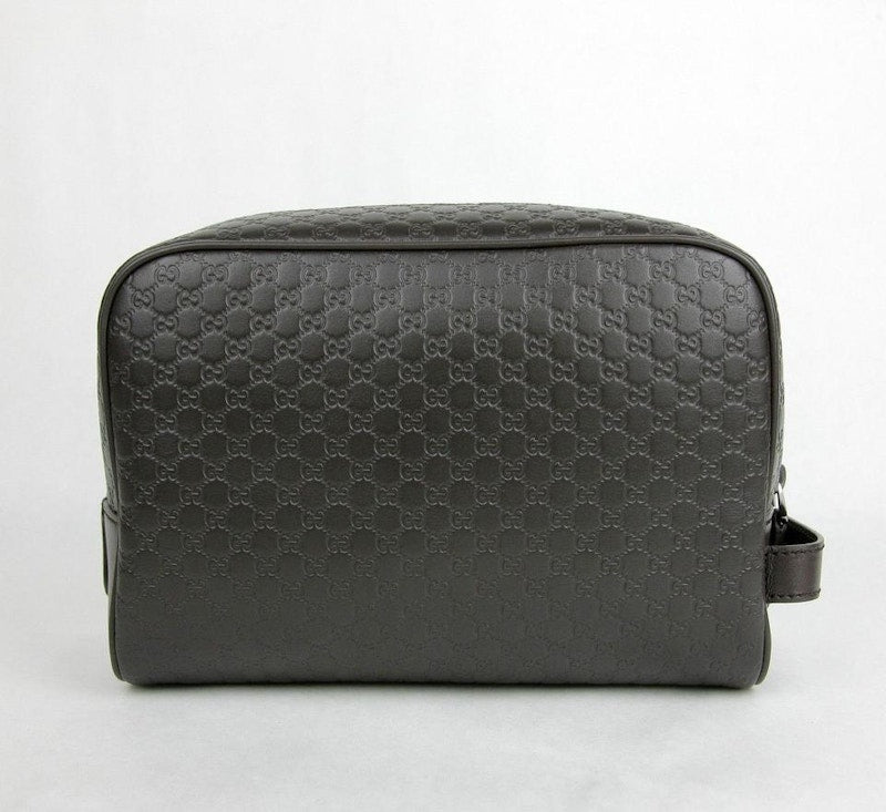 Gucci Zip Top Toiletry Bag Monogram Guccissima Brown
