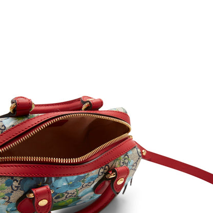 Gucci Top Handle Bag Blue Blooms Mini Beige/Ebony